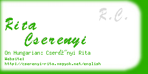 rita cserenyi business card